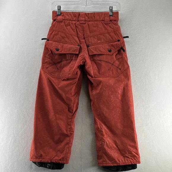 Billabong Winter Ski Snow Pants Girls Sz M Straight Insulated Waterproof Orange - Picture 2 of 8